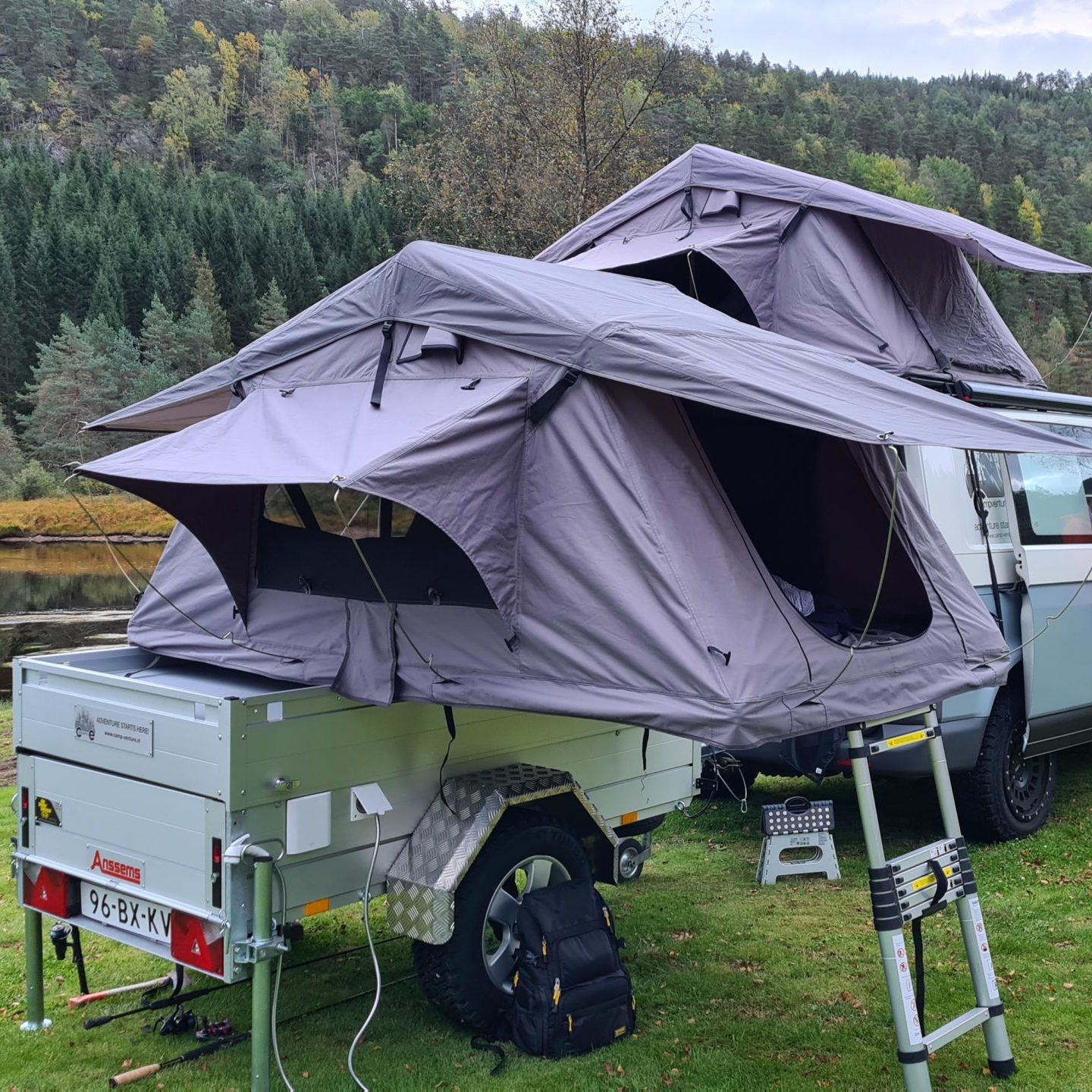 focus puur Kwade trouw Aanhangwagen met Adventure I daktent – Campventure